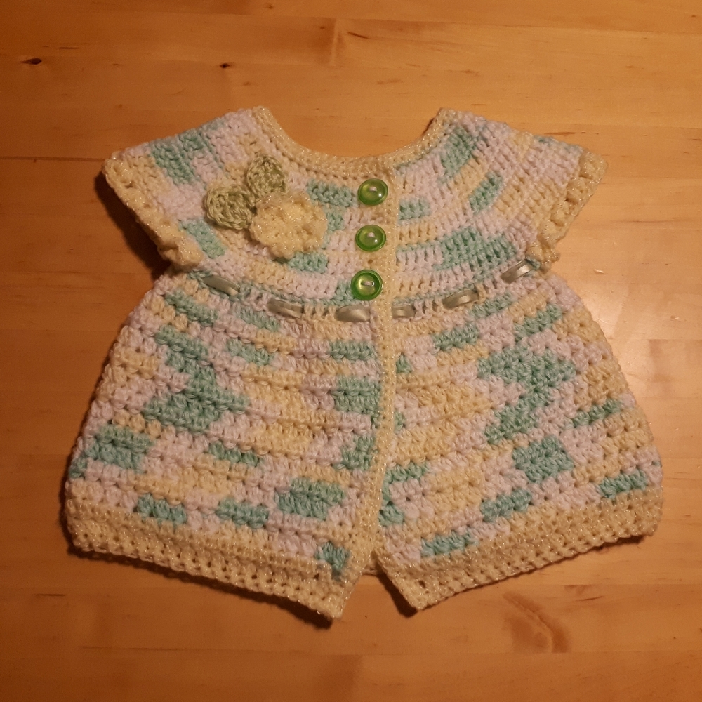 Beautiful Crochet Baby Cardigan💛 | Brand New | Size 0-3 Months